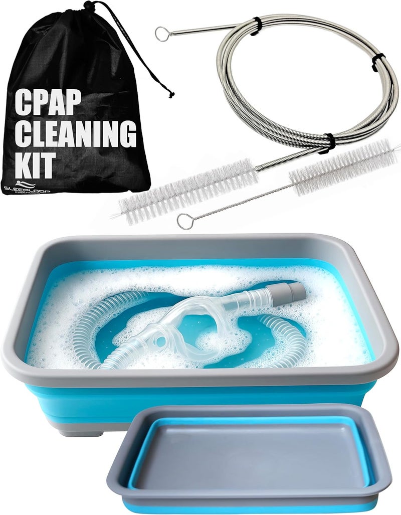RawRock CPAP Cleaning Kit Hose and Mask for CPAP Hanger Dryer with 6.9 ft Thick Wire Brush, Collapsible Wash Basin, Compatible with 22mm and 15mm Hose, Extra Soft Bristles Cleaner CPAP Supplies - Image 1
